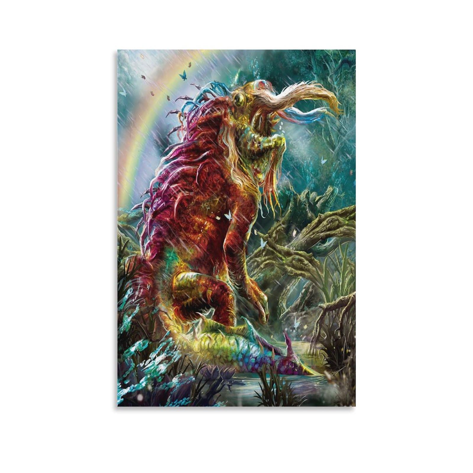 Amazon.co.jp: エルフモンスターの (1585) キャンバスポスター幻想的な